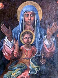 Foto del quadro della Civita, ripulito dalla ditta Koin di Roma nell' aprile del 2002.