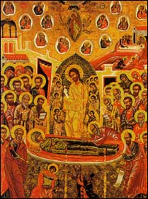 Icona della Dormizione  [sec. XIV], nel Monastero di Balamand. 