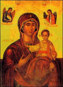 Icona dellOdigtria [sec. XIV], nel Monastero di Balamand. 