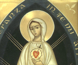 Immagine della Madonna apparsa a suor Chiara Scarabelli nel 1950 cos descritta dalla veggente.